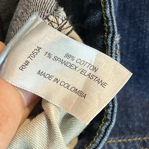 Orvis Jeans Mens 42x30 Dark Blue Five Pocket Stretch Denim Straight Leg Zip Fly - Picture 4 of 10